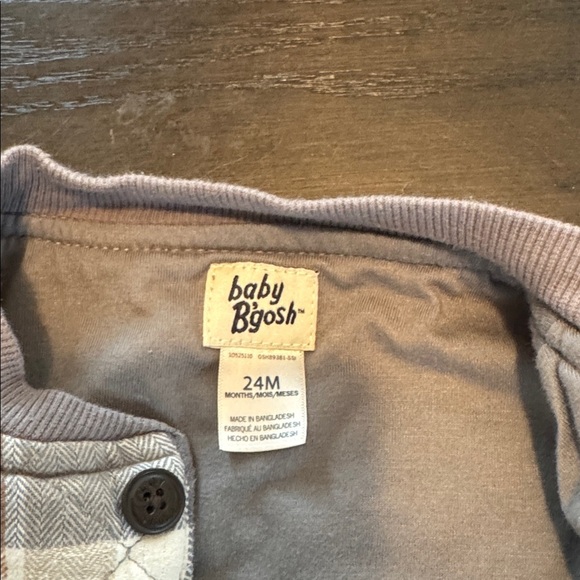 Plaid Kids Pea Coat - Gray and Tan - Picture 2 of 4